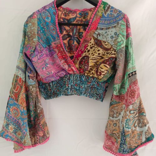 Ladies Silk Crop Top