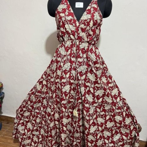 Ladies Silk Gold Dress