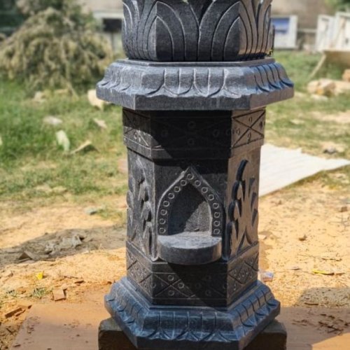 Black Marble Tulsi Pot