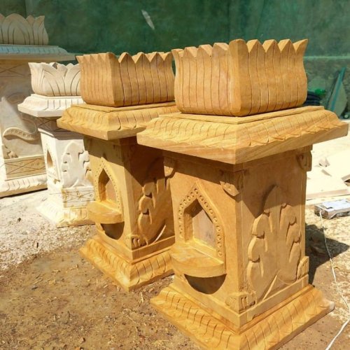 Designer Marble Tulsi Pot