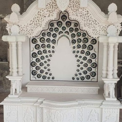 Hand Curved White Marble Temple