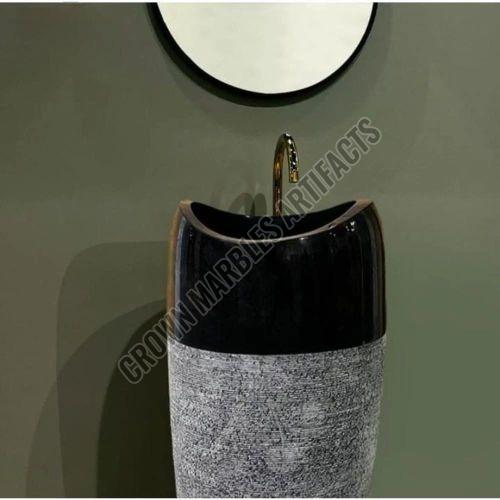 3 Feet Floor Mounted Marble Pedestal Wash Basin