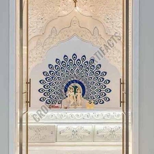 6 Feet Inlay White Marble Temple