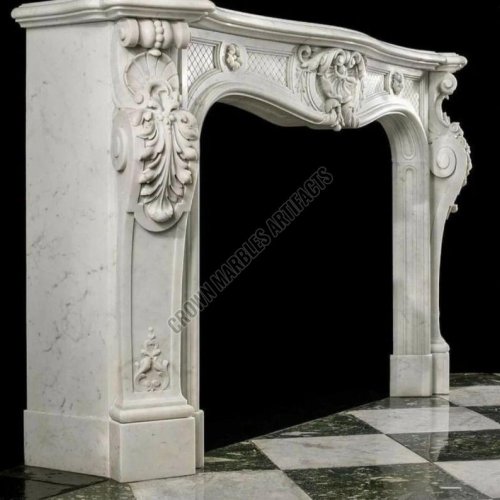 Italian Marble Stone Fireplace
