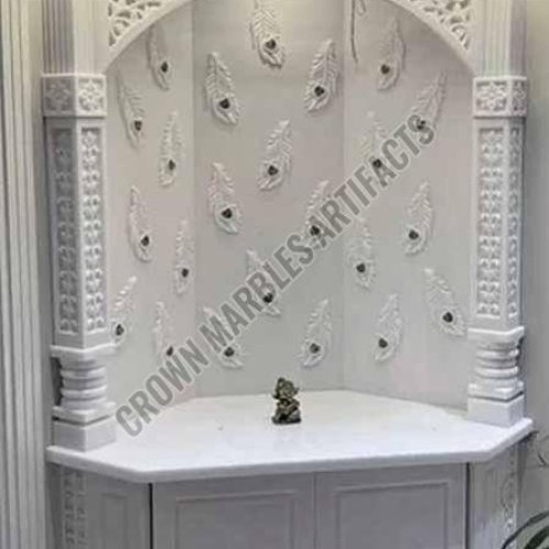 6 Feet White Carved Marble Temple