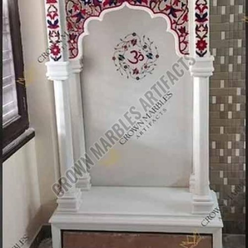 9 Feet Inlay Marble Temple