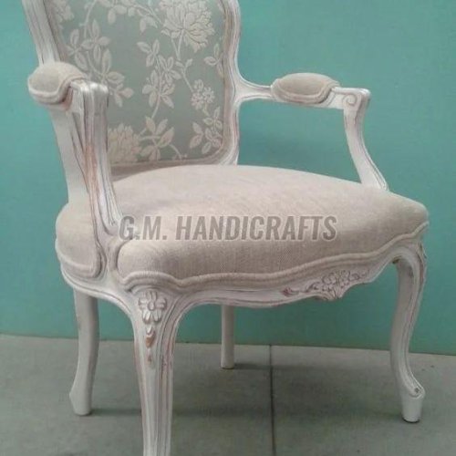 White Designer Wooden Royal Chair