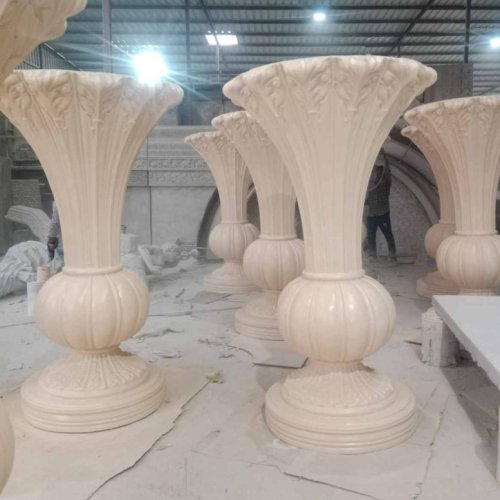 White FRP Flower Pot