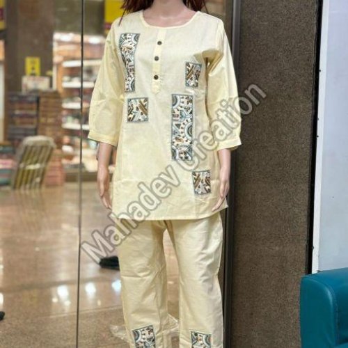 Ladies Casual Patchwork Tunic Set