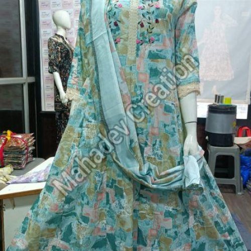 Ladies Pastel Wear Lace Floral Suit