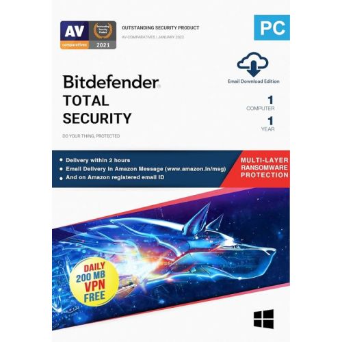 Bitdefender Total Security Latest Version 1 Devices 1 Years Latest Edition