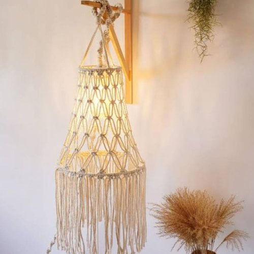 Boho Macrame Lamp Shade Cover