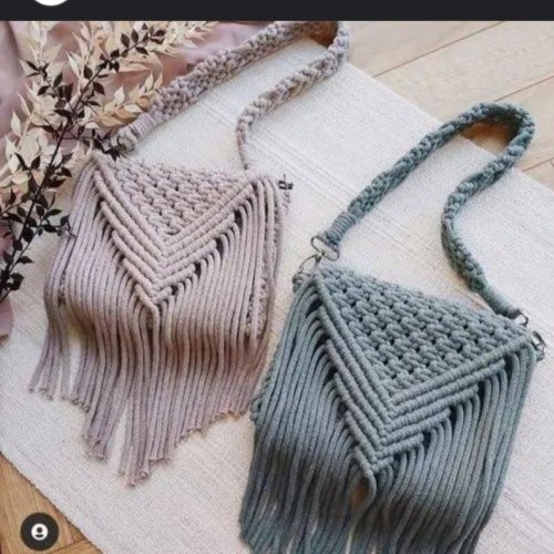 Modern Cotton Macrame Shoulder Bag