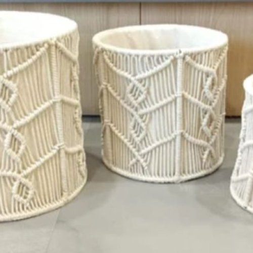Round Cotton Rope Macrame Storage Basker