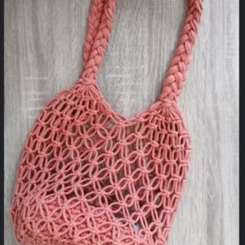 Trending Pink Macrame Tote Bag