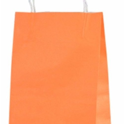 Orange Plain Paper Carry Bag
