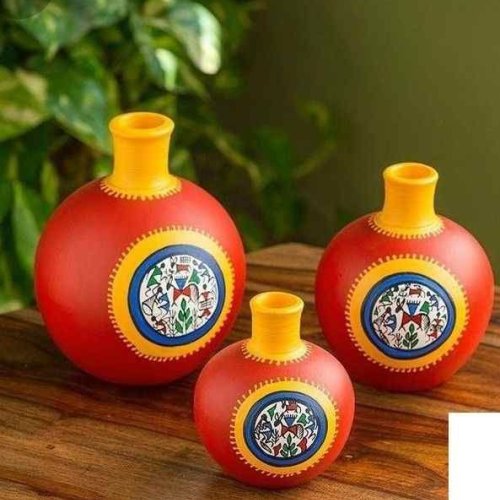 Indian Art Painted Clay Pot