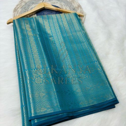 Ladies Rama Green Softy Silk Saree