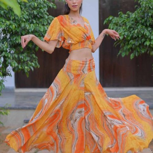 Bobin Top Silk Women Co Ord Set