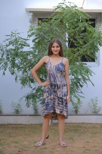 Printed Ladies Frill Dress