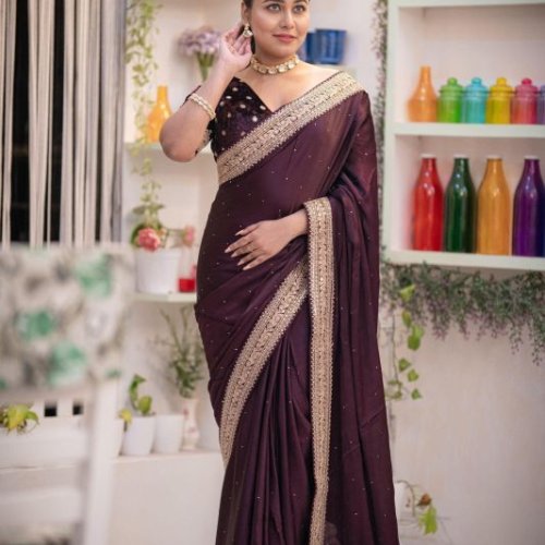 Ladies Designer Satin Saree