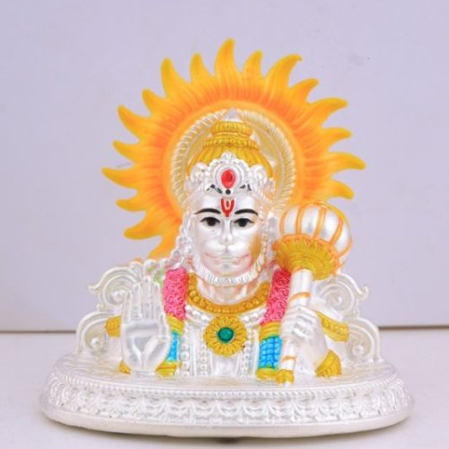 Blessing Pose Mace Holding Hanuman Ji Statue