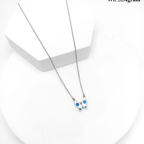 Butterfly Evil Eye Lariat Pendant Necklace