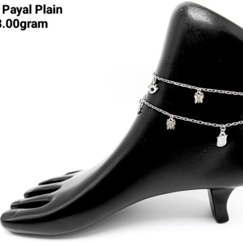 Ethnic Charm Line Silver Payal