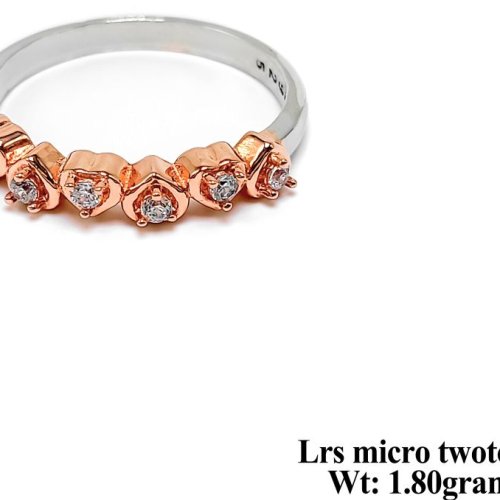 Floral Diamond Two Tone Silver Ring