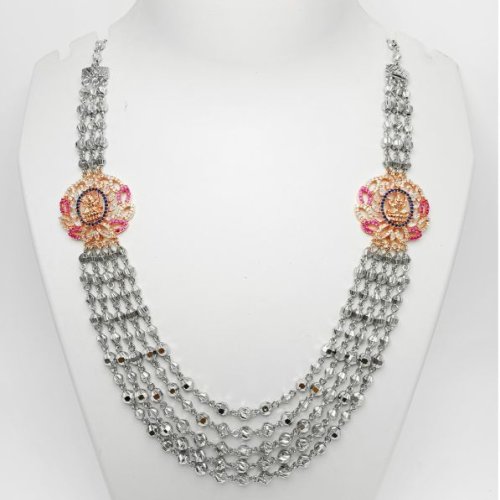 Laxmi Twotone Floral Beaded Necklace