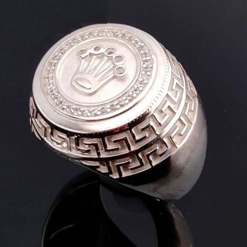 Rolex Crown Silver Statement Ring