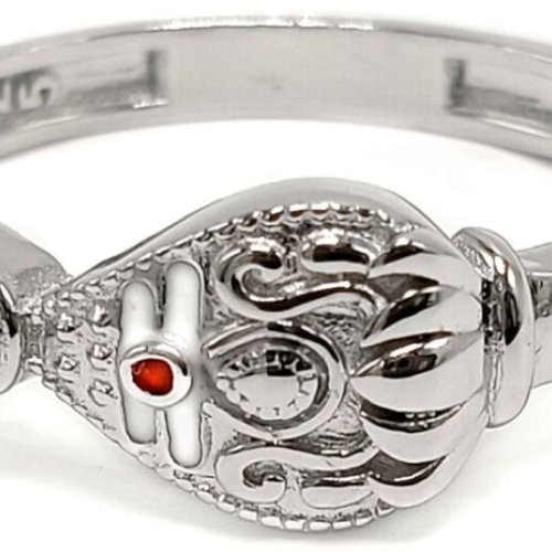 Silver Claddagh Red Stone Crown Ring