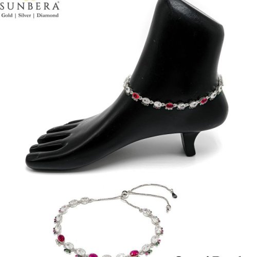 Suneri Stone Silver Anklet