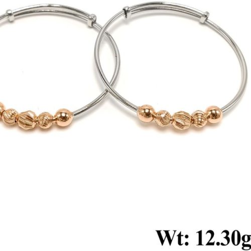 Two Tone Textured Bead Hoop Earrings