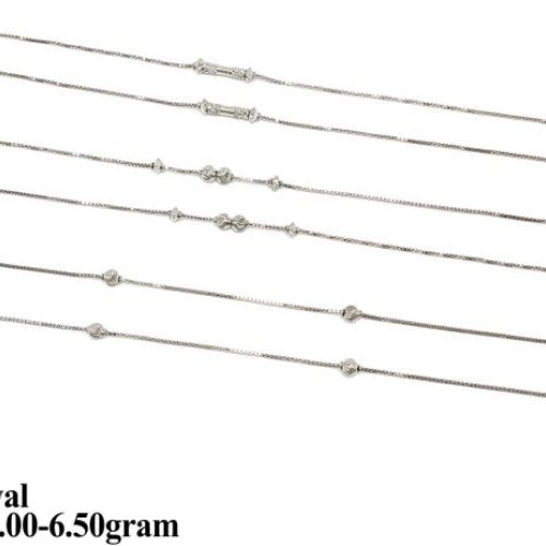 Vertical Chain Charm Silver Payal Set