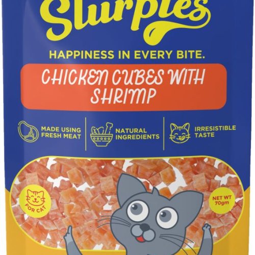 50 Gms Slurpies Chicken Cubes Shrimp Cats Food