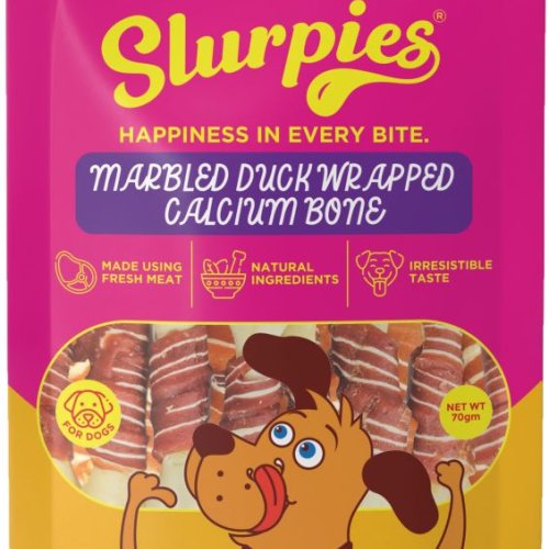 70 Gm Slurpies Marbled Duck Wrapped Calcium Bone