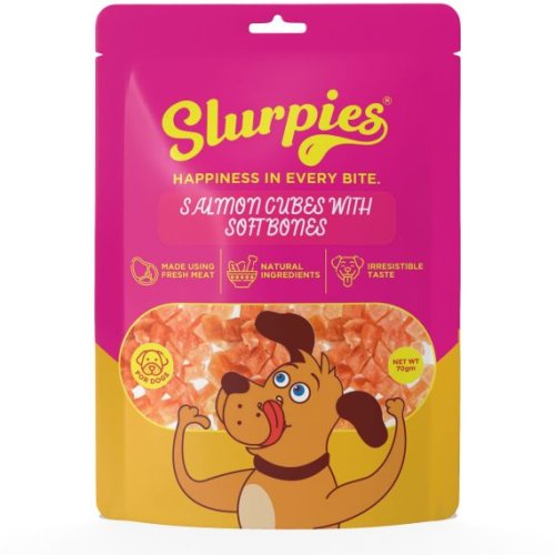 70 Gm Slurpies Salmon Cubes With Soft Bone
