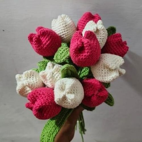 Multicolor Crochet Tulip Flower