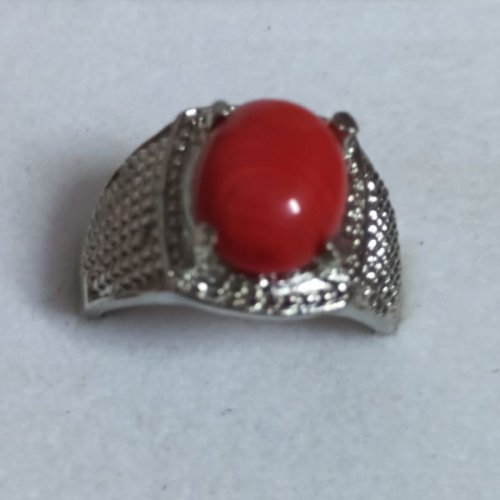 red oval stone artificial ring