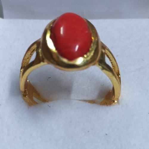 Red Round Stone Artificial Ring