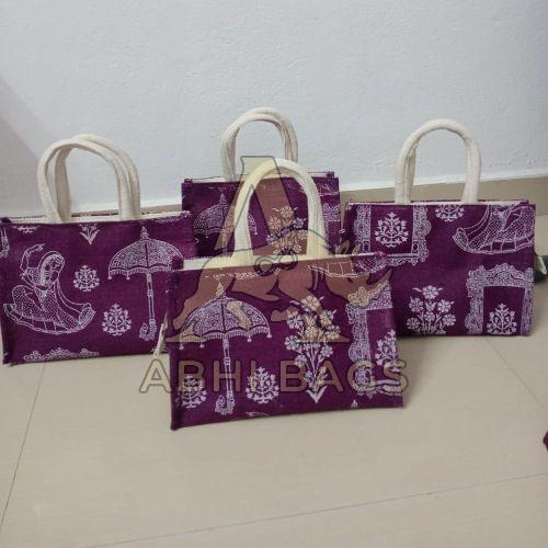 Purple Jute Handbags