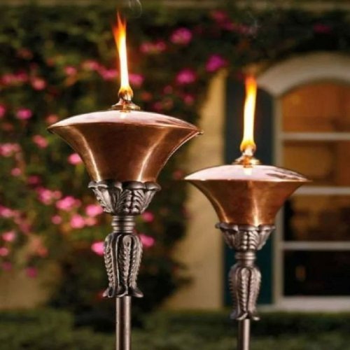 Copper Garden Oil Lamp