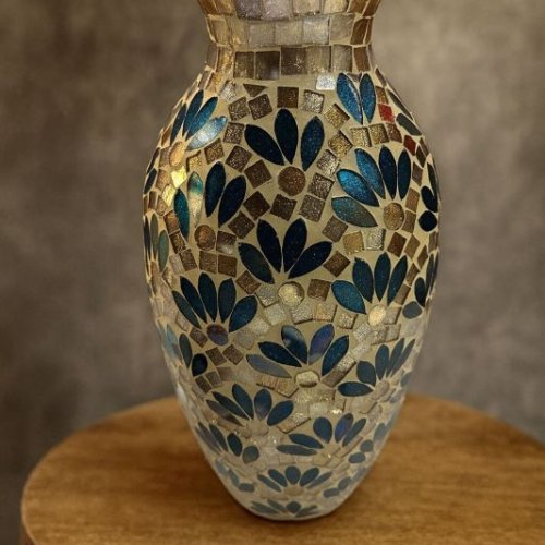 Mirror Work Flower Vase