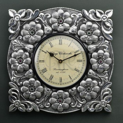 Floral Frame Vintage Wall Clock