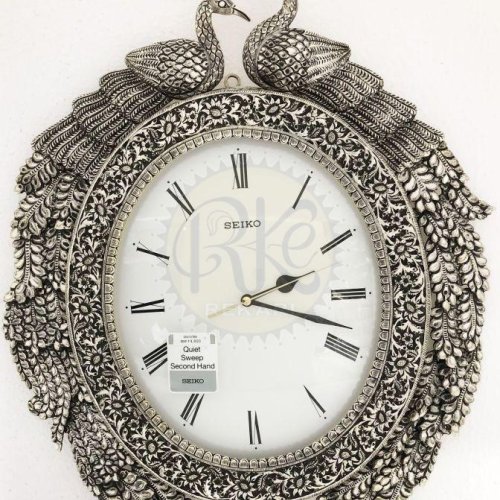 Twin Peacock Roman Dial Wall Clock