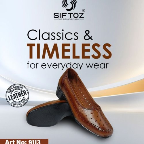 Ladies Brown Formal Perforated Belly Shoes