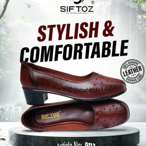 Ladies Brown Low Heel Belly Shoes