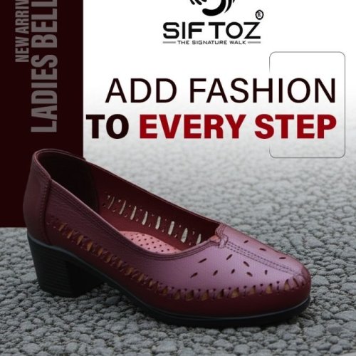Ladies Maroon Block Heel Belly Shoes