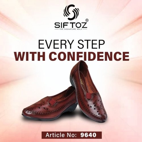 Womens Perforated Leather Loafer Flats